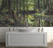 Ceramic tile mural with forest creek, rocks and trees